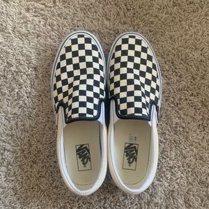 men checkered slip on vans